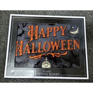 HALLOWEEN Glass Cutting Board 12" X 15" HAPPY HALLOWEEN Poison Jar